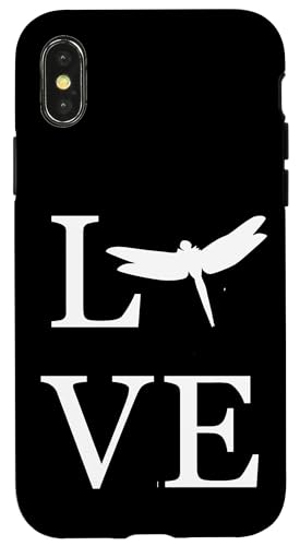 I Love Dragonfly Bug Lover ���� �z���C�g�O���t�B�b�N �X�}�z�P�[�X iPhone X/XS �p