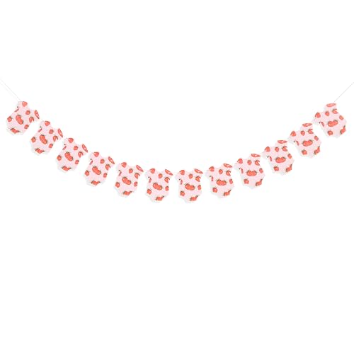 Strawberry Bodysuit Banner - Strawberry Baby Shower,Strawberry Bodysuit Decorations,Gender Reveal Banner (Strawberry)3