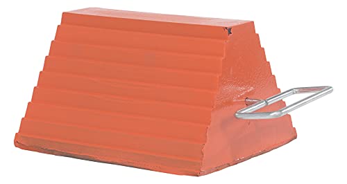 Vestil Orwc-8-Hdl Molded Rubber Wheel Chock, 9-1/4" Width, 6" Height, 8" Length, Orange #TOP1