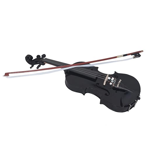 Image of Velvet Strings | 4 /4 Violin With Bow, Rosin, Hard Case V001, for Beginners, Kids and Semi Professionals (Black)