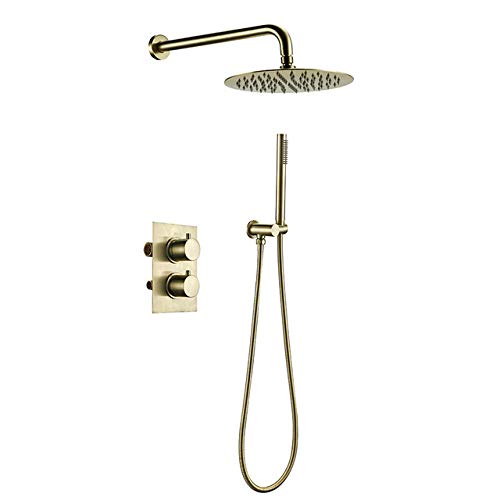 Robinetterie dorée brossée ensemble de douche luxe pour salle de bain