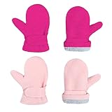 Toddler Mittens Boys Girls Winter Gloves Lined Fleece Kids Mittens 2 Pairs Sherpa Toddler Gloves Uni
