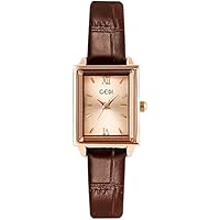 RORIOS Relojes de Mujer Rectangular Reloj con Banda de Cuero Reloj Analogico de Cuarzo Estilo Simplicidad Relojes de Pulsera para Mujer