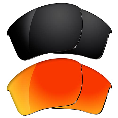 Image of Dynamix Polarized Replacement Lenses for Oakley Half Jacket 2.0 XL | Easy To Install | Fit Perfectly | Solid Black + Fire Red