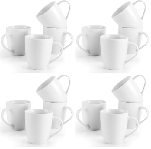 Image of Mfacoy White Coffee Mugs Set of 4, 16 Ounce Mug with Handles, Ceramic Coffee Cups, Porcelain Mugs Sets, Large Coffee Mugs for Coffee, Tea, Hot Cocoa, Milk, Microwave and Dishwasher Safe (Pack of 4)