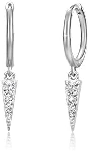 PEARLOVE 18K Gold Plated Huggie Earrings, 925 Sterling Silver Cute Dainty Dangle Mini Hoop Earrings for Women