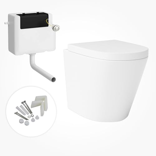 Back to Wall Rimless Toilet Pan with Concealed...