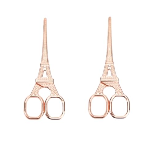2Pcs Embroidery Scissors, Craft Scissors Sewing Scissorscross Stitch Scissors Rose Gold Retro Tower Design Stainless Steel Shears Scissor for Art Work