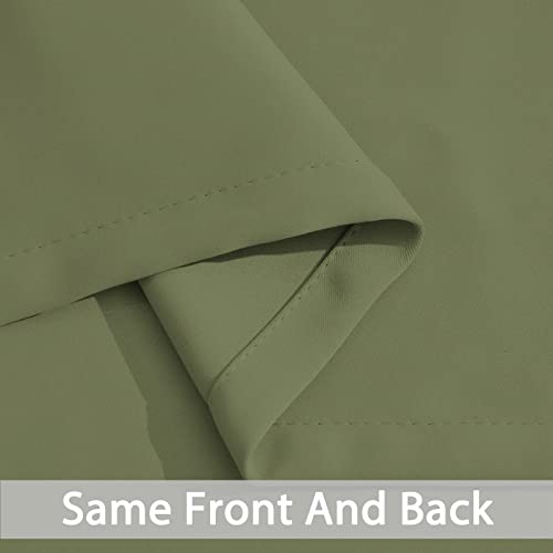 Yakamok 96 Inch Long Blackout Curtains Room Darkening Thermal Insulated with Grommet Window Curtain for Bedroom, 62Wx96L inch, Sage Green, 2 Panels