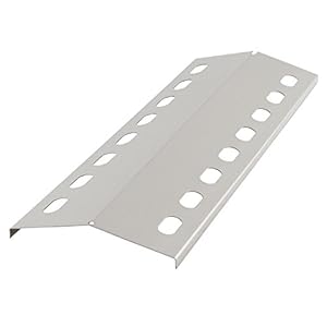 BBQ-Toro Roestvrijstalen vlamverdeler voor gasgrill, 43,5 x 15 cm, zilver, vlamplaat, gasgrill, vervangende branderafdekking, vlamplaat voor gasgrill, roestvrijstalen hitteplaat, reserveonderdelen