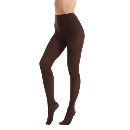 Image of Women's 80 Denier Opaque Tights, Microfiber Run-Resistant, Ultra Soft & Stretchy