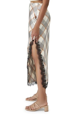Forever 21 Women's Plaid Lace-Trim Maxi Skirt3