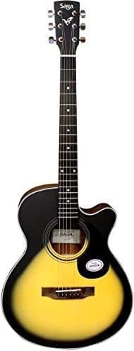 SAGA SA-600C-SB Concert Cutaway Wood Acoustic Guitar (Sunburst)