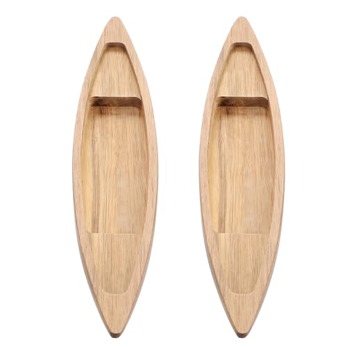 Healeved Maqueta de Barco de Madera sin Terminar 2 Piezas Adorno Náutico de Canoa para Escritorio Decoración Marina para Centro de Mesa y Acuario Modelo de Embarcación Artesanal