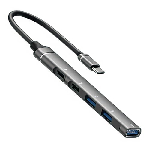 KAHDGSS Los Cargadores Rápidos De Los Ejes PD3.0 De La Aleación De Aluminio USB C Sincronizan Los Datos 5Gbps Duplican Un Puerto para Los Ejes del Viaje C del Trabajo Duplican a