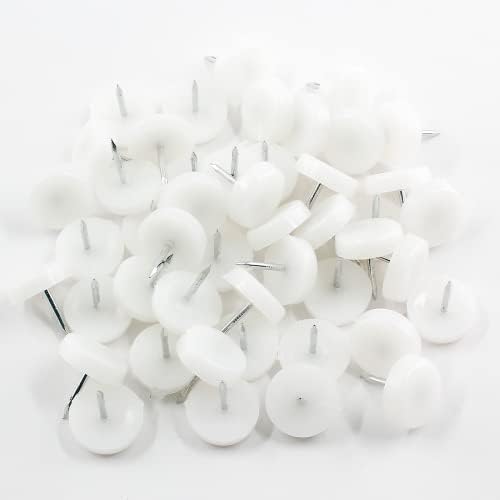 Suiwotin 50pcs 18mm Nail On Chair Sliders, Round Plastic