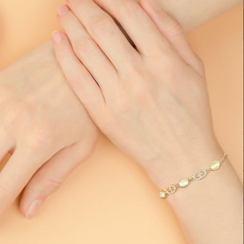 Dainty 14k Gold/Silver Plated Chain Link Bracelets for Women3