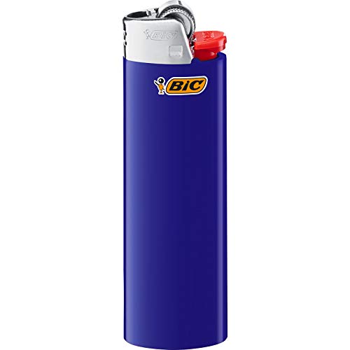 BIC J26 Long-Lasting Maxi Lighters that lasts for up to 3,000 lights, Assorted Colour, Flint, Tray of 50