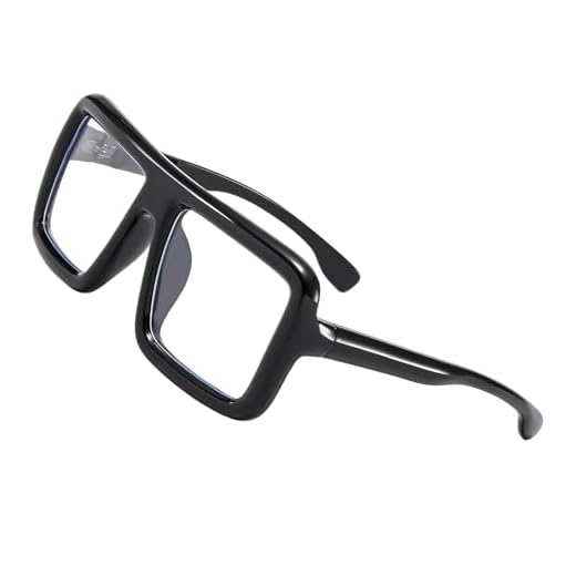 wilcractk Cuadrados De Montura Grande Negro Gafas De Luz Azul Sin Graduar Estilo Oversize Para Hombre Mujer Protección Visual Fiesta Oficina Pantalla Ordenador Moda