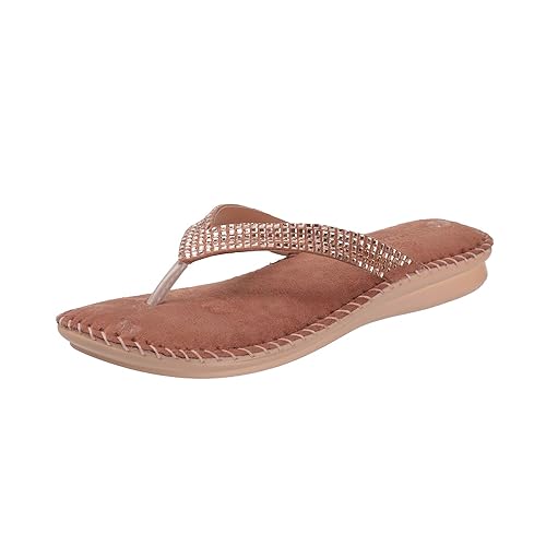 Image of Metro Women's Gold Embellished Casual Comfort Fashion Slippers