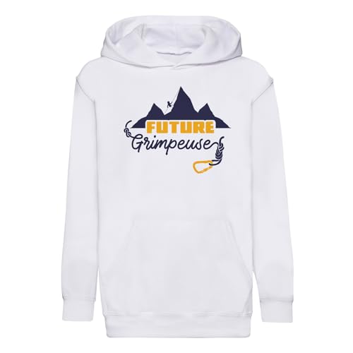 Sweat à capuche enfant future grimpeuse contre le froid en falaise