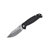Griffmaterial: G-10 Real Steal Herren Messer H6 Black Stonewash 9.5 cm, Schwarz, One size