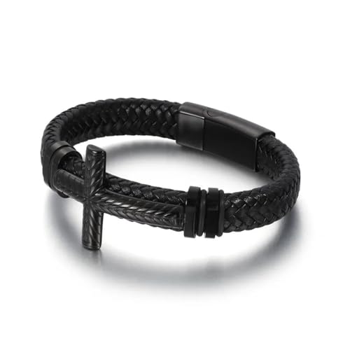 Bracelet vintage en cuir tressé de haute qualité style rétro