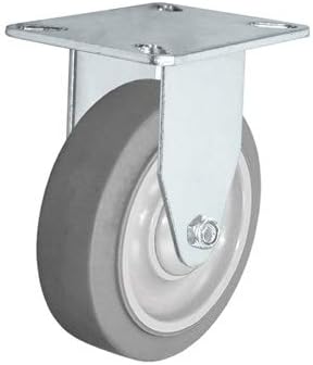CasterHQ - 3-1/2 X 1-1/4 RIGID CASTER | THERMO PLASTIC RUBBER WHEEL | 230 LBS CAPACITY | PLATE SIZE: 3-1/8 X 4-1/8