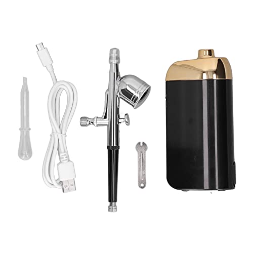 Fine Atomization Facial Mist Sprayer, Portable Oxygen Facial Airbrush, Cordless Makeup Airbrush for Facial Mist, Makeup, Cake Decorating(Black)