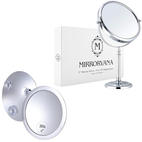 Espejos de Maquillaje Dobles con Aumento 10X y 30X