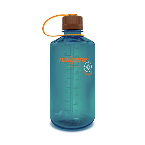 Image of Nalgene Sustain Tritan BPA-Free Water Bottle Made with Material Derived from 50% Plastic Waste (using ISCC certified mass balance), 32 OZ, Narrow Mouth, Teal (Pack of 6)