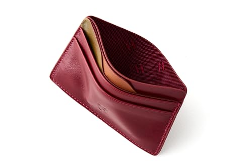Wallet for Men, Slim Minimalist Card Holder, 6 Card Slots, Main Pocket, Full-Grain Handcrafted Front Pocket Leather, Gift Box - Pouch for Christmas & Birthday, Burgundy (Plus Colors)2