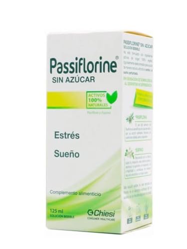 Chiesi Passiflorine Sin Azúcar, Ayuda a Afrontar el Estrés y el Sueño Perturbado, Con Pasiflora y Espino, Ingredientes Activos 100% Natural, Sin Sensación de Somnoliencia, Solución Bebible, 125 ml