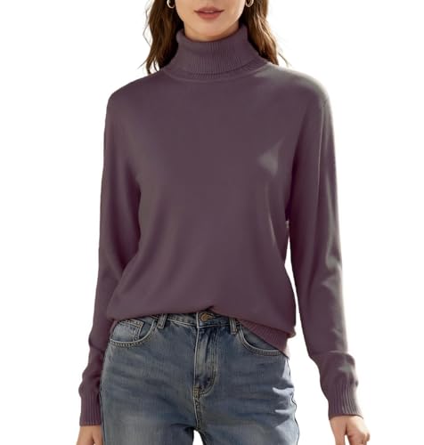 Image of SANGTREE Women's Turtleneck Sweaters Long Sleeve Pullover Tops | Breathable and Lightweight Fall Winter Fashion Outfit.Perfect for Daily,Office,Vacations,Holiday,Family Gatherings Etc.