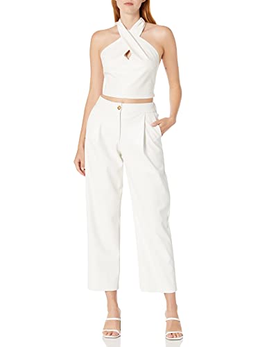 The Drop Women's Theor Vegan Leather Trouser, Ivory, M #TOP2