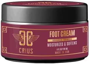 CRIUS COSMETICS Foot Cream with Keratin, Hydrating Cream, Skin Softening and Tightening Support, Vitamin E, Urea Cream 40%, For Dry & Cracked Heels, Non-GMO, GMP-Certified, Made In USA, 2 Oz.