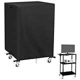 Kingling AV Cart Cover, Waterproof Multi-Functional Media Cart Covers for Metal Presentation Cart with Wheels, Heavy Duty Protective Cover- 24'L x 18'W x 40'H Inch (Black)