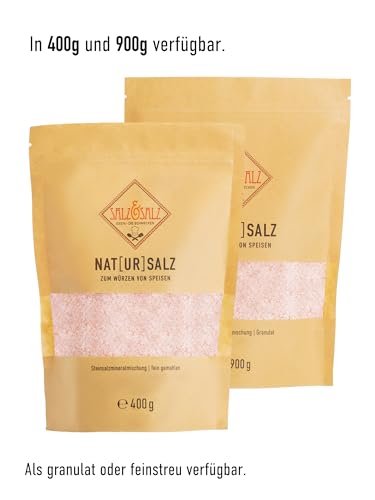 Salz & Salz Premium [Himalaya Salz] Grob & Salz Fein 400g & 900g – Steinsalz aus Pakistan ohne Zusätze – Natursalz Unbestrahlt für Salzmühle und Genießer - Rosa Kristallsalz, Ursalz, Steinsalz