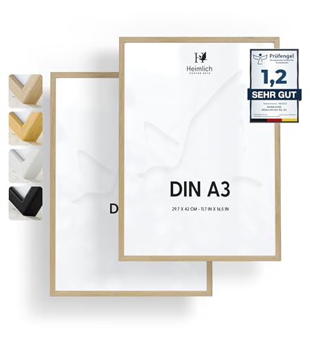 Heimlich® - Bilderrahmen - A3 29,7x42 cm, Kiefernholz,...