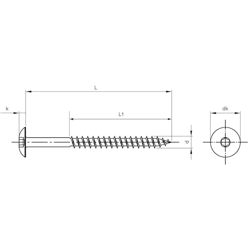 TRESPO 908624850 Fassadenschraube 4,8x50 TX20 A2, Silber