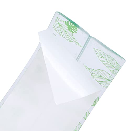 Image of Caulk Tape, Sealing Strip Eco-Friendly PVC for Toilet Walls for Kitchens for Shower Rooms for Bathtubs(Transparent Verdant Green Leaves, Polar Animals)