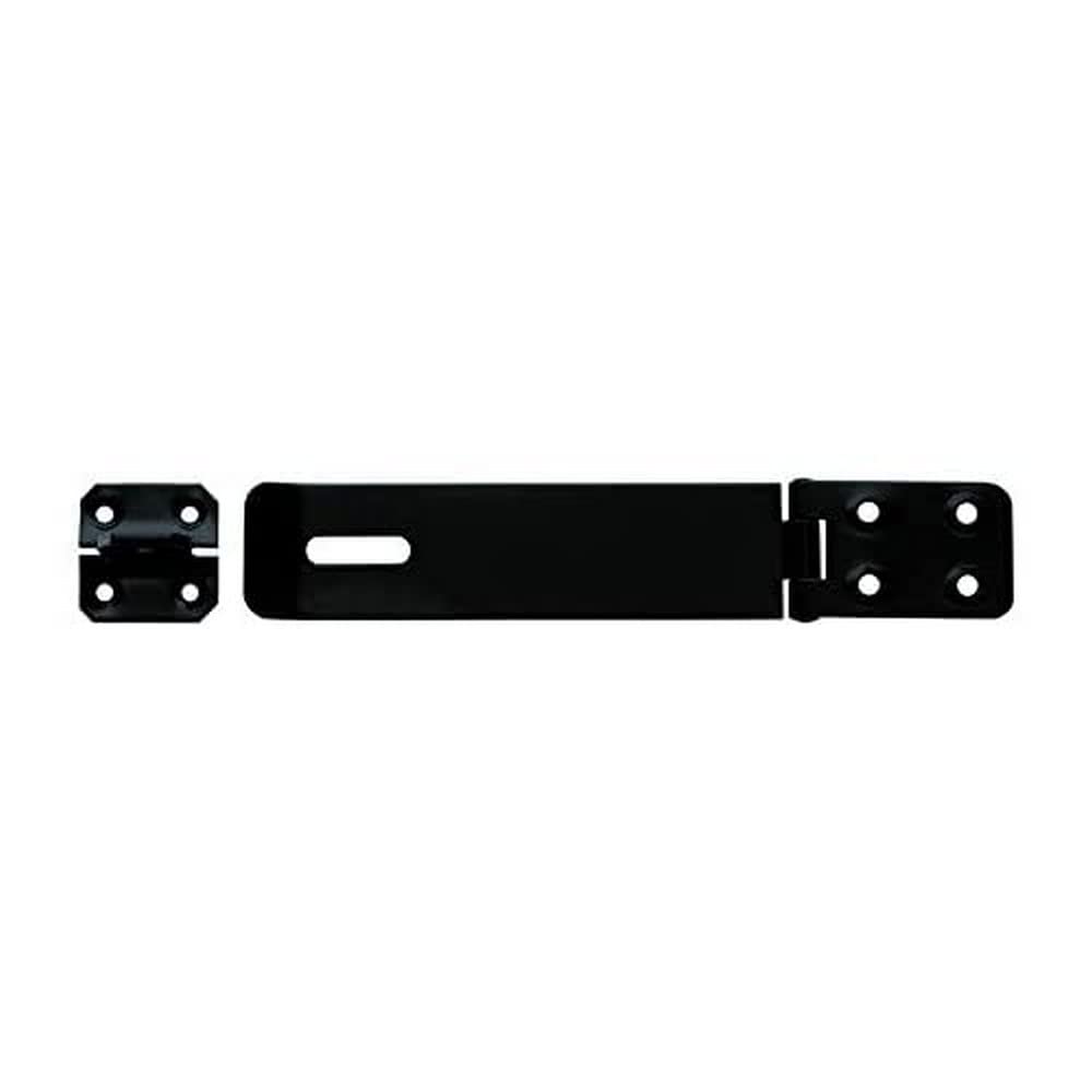 Moraillon Et Agrafe De Sécurité 150 Mm Noir - Pour Porte De Hangar, Garage, Portillon - Fixations Incluses