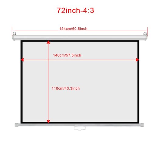 Pantalla manual proyector 72 pulgadas 4:3 con bloqueo automático miniatura 6