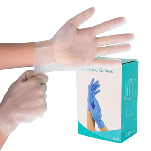 vodvob reusable silicone gloves, finger protectors for epoxy resin casting DIY crafts, household cleaning gloves (white)