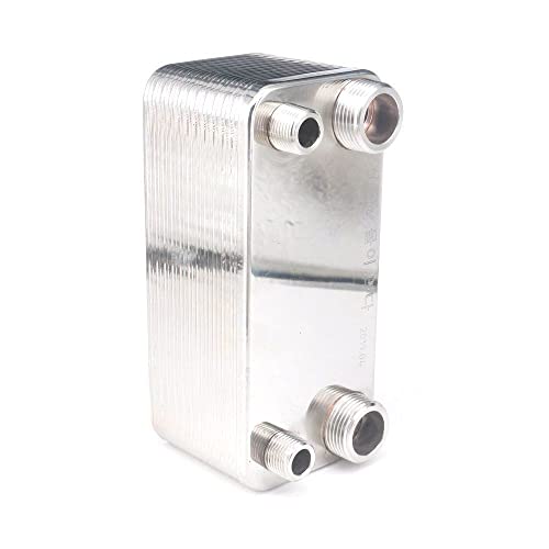 24 Plates Heat Exchanger Beer Wort Chiller Cooler 304 Stainless Steel for Home Brewing Beer 1.6Mpa