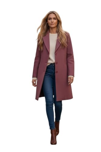 Image of HAUTEMODA Women's Winter Coat Trench Long Sleeves Over Coat With Pocket single Breasted