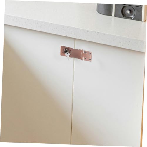 Image of PartyKindom 1set Locking Hasp Latch for Cabinets Sturdy Padlock Lock Heavy Duty Door Hasp Installation Screws Secure for Cabinets