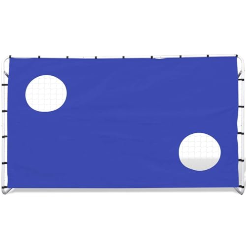 Portería de fútbol de 240 x 92 x 150 cm con puerta para jardín, marco de acero robusto, portería de fútbol resistente a la intemperie para niños y adultos, incluye gancho para el suelo