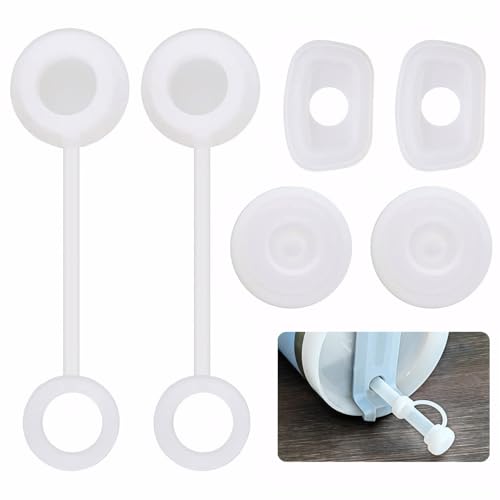 INBOLM Juego de tapones de silicona a prueba de derrames, compatible con Stanley Cup 1.0 de 40 onzas/30 onzas, kit de sellado reutilizable a prueba de fugas, incluye 2 fundas para popote, 2 tapones