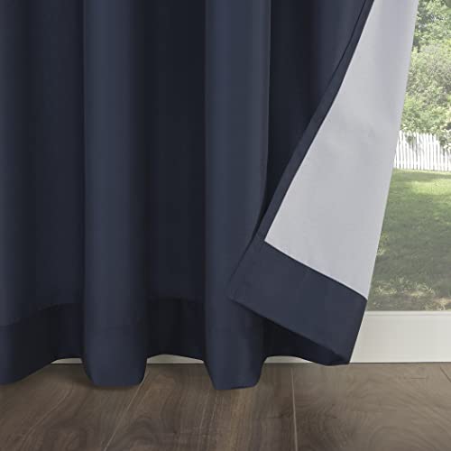 Sun Zero Marina Indoor/Outdoor Uv Protectant Energy Efficient Grommet Curtain Panel, 54" X 84", Navy Blue #TOP3